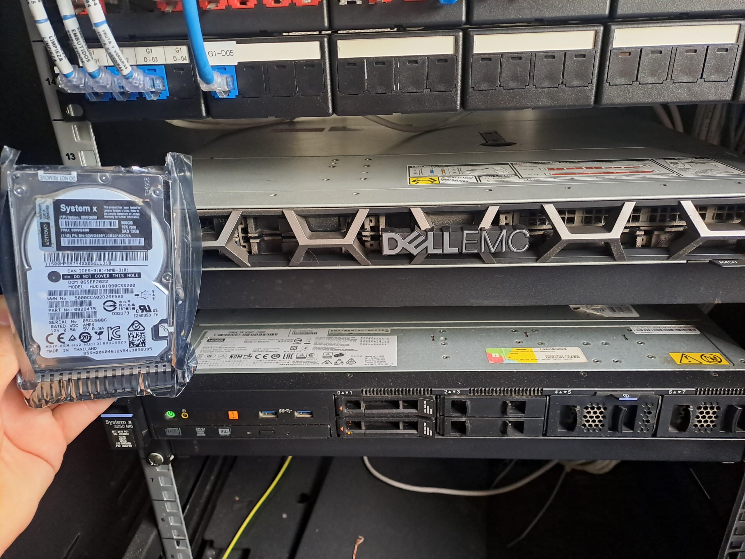 SERVIDOR CON ALERTA DE HDD.